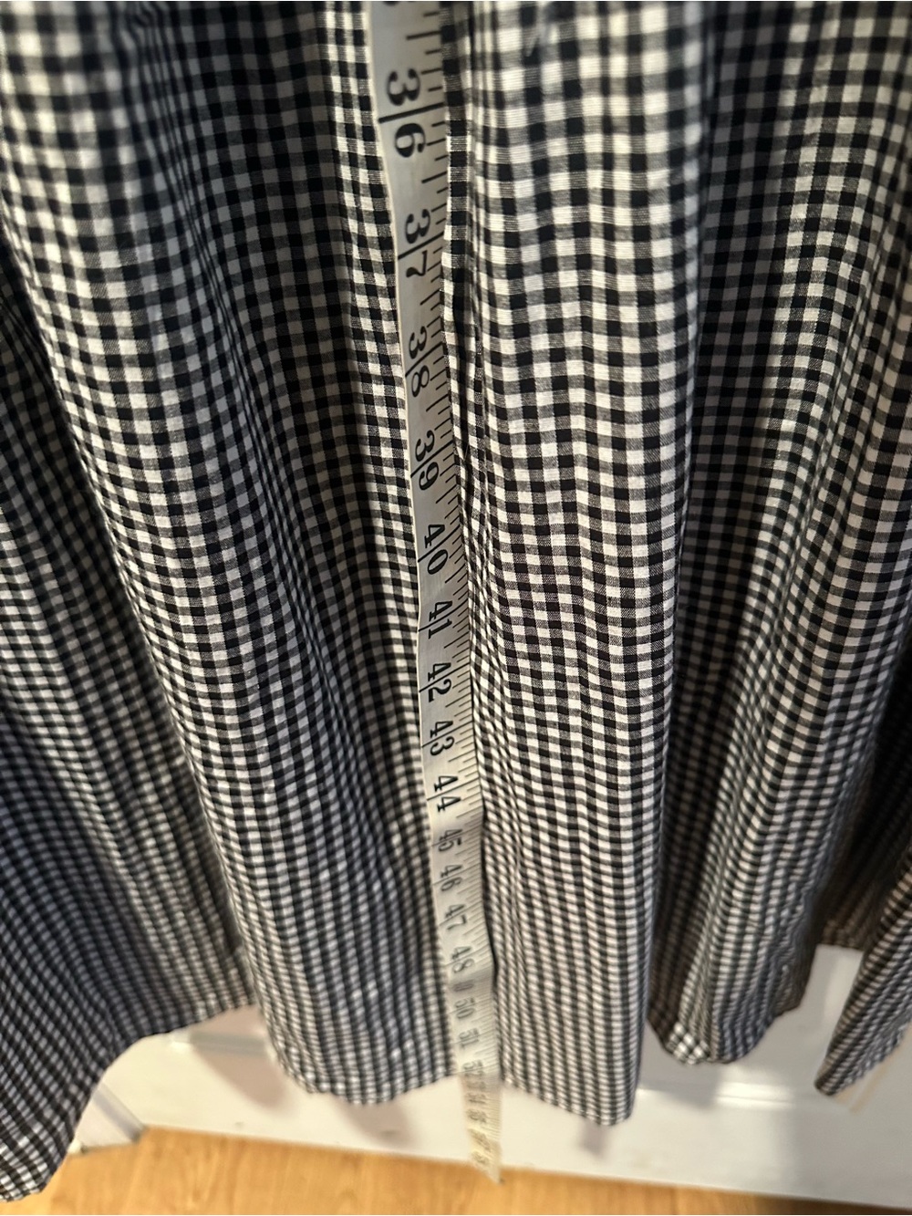 Anthropologie Eri + Ali Black & White Gingham Tiered Maxi Dress Puff Sleeves - Picture 11 of 11